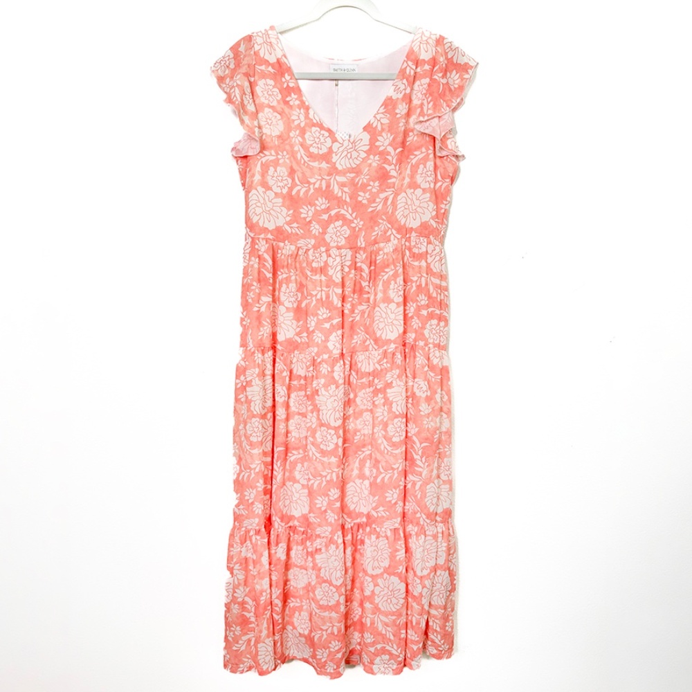 NWT Smith & Quinn Peach Floral Maxi Dress - M